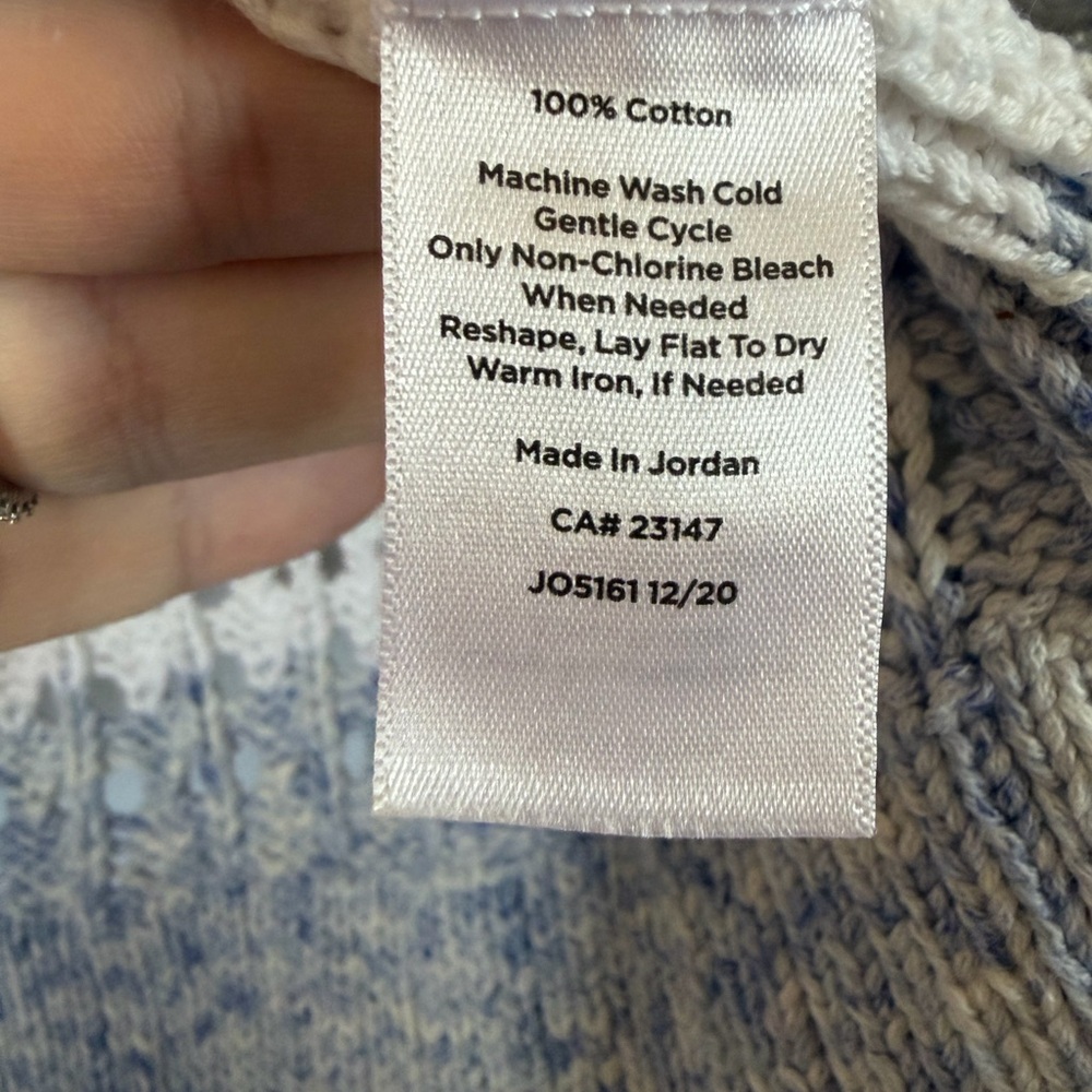 Talbots Open Stitch pastel striped cotton sweater - Picture 6 of 9